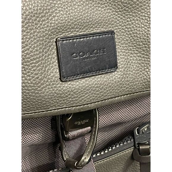 Coach grey leather black suede manhatten rucksack backpack main image 5